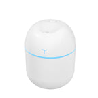 Mini Umidificator Portabil, 2 Moduri, Aromaterapie, Silentios, Lumina Ambientala, Incarcare USB, 220 ml, 8 x 8 x 10.3 cm, Alb