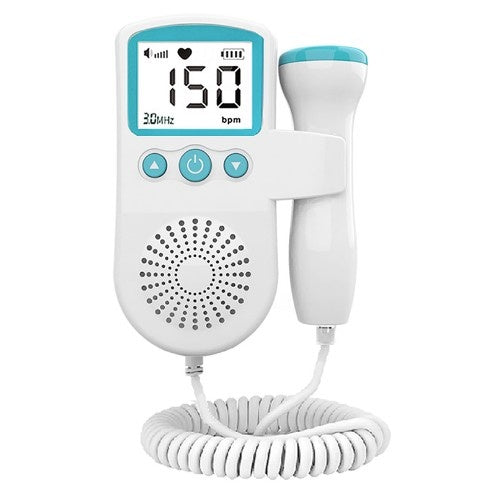 Monitor Fetal Doppler, Monitorizare Sarcina, Ritm Cardiac, Ecran LCD 4.5 cm, 2 x Baterii AA (neincluse), Portabil, din ABS, 12.8 x 9.6 x 3 cm, Utilizare de la 9 Saptamani, Verde