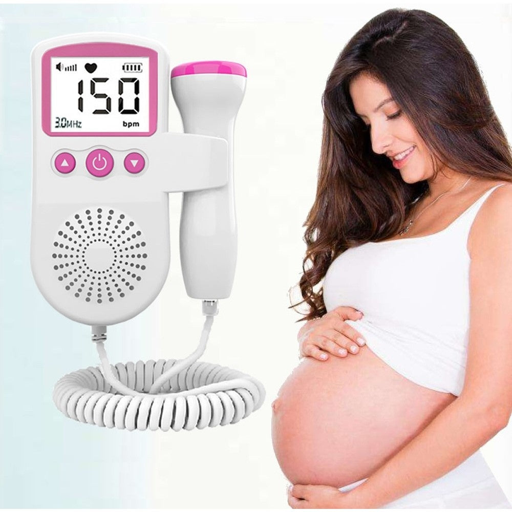 Monitor Fetal Doppler, Monitorizare Sarcina, Ritm Cardiac, Ecran LCD 4.5 cm, 2 x Baterii AA (neincluse), Portabil, din ABS, 12.8 x 9.6 x 3