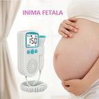 Monitor Fetal Doppler, Monitorizare Sarcina, Ritm Cardiac, Ecran LCD 4.5 cm, 2 x Baterii AA (neincluse), Portabil, din ABS, 12.8 x 9.6 x 3 cm, Utilizare de la 9 Saptamani, Verde