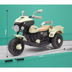 Motocicleta Electrica cu Acumulator, cu Sistem Anti-Rasturnare, Sistem de Lumini si Muzica, Cutie de Depozitare, 1-8 Ani, 93 x 43 x 58 cm, Alb - Bej