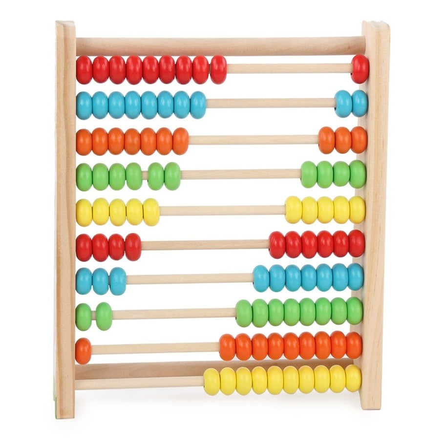 Numaratoare din Lemn, Vopsea Ecologica, 10 Siruri x 10 Margele, 4-6 Ani, 24.5 x 20.5 cm, Multicolor