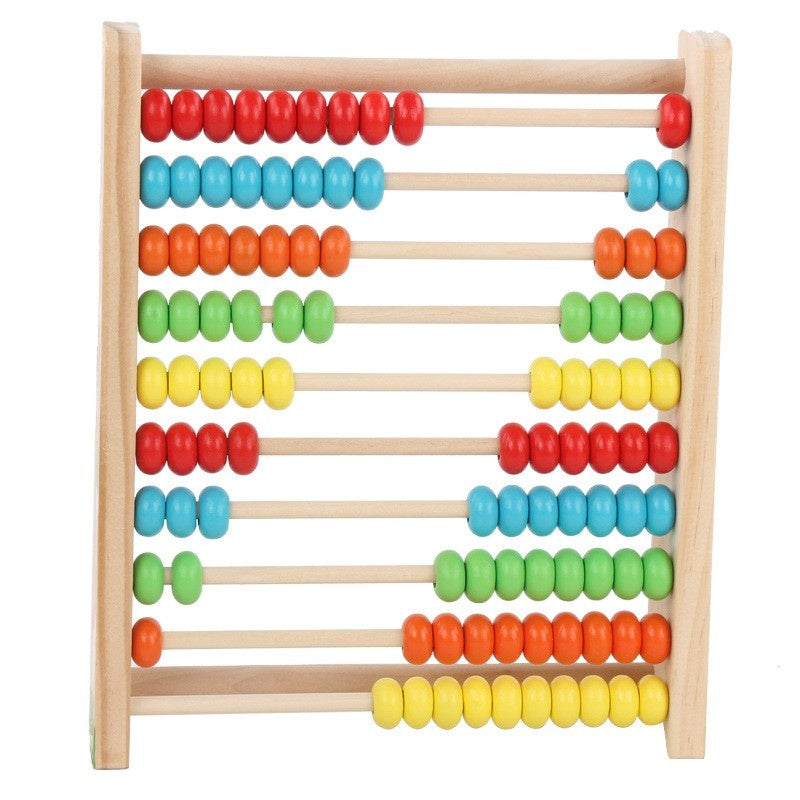Numaratoare din Lemn, Vopsea Ecologica, 10 Siruri x 10 Margele, 4-6 Ani, 24.5 x 20.5 cm, Multicolor