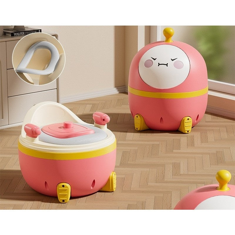 Olita 2in1, Model Ou, cu Reductor WC, din Plastic, cu Muzica si Lumini, 29 x 29 x 22 cm, Roz