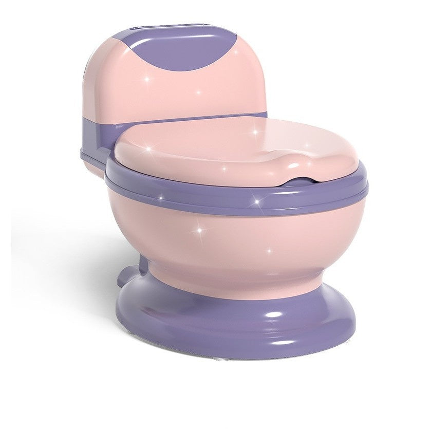 Olita Bebelusi, pentru Copii 1 - 8 Ani, Model Toaleta Adulti, Colac Moale PVC, Compartiment Detasabil, Cutie Depozitare Hartie, 34 x 32 x 19 cm, Roz/Mov