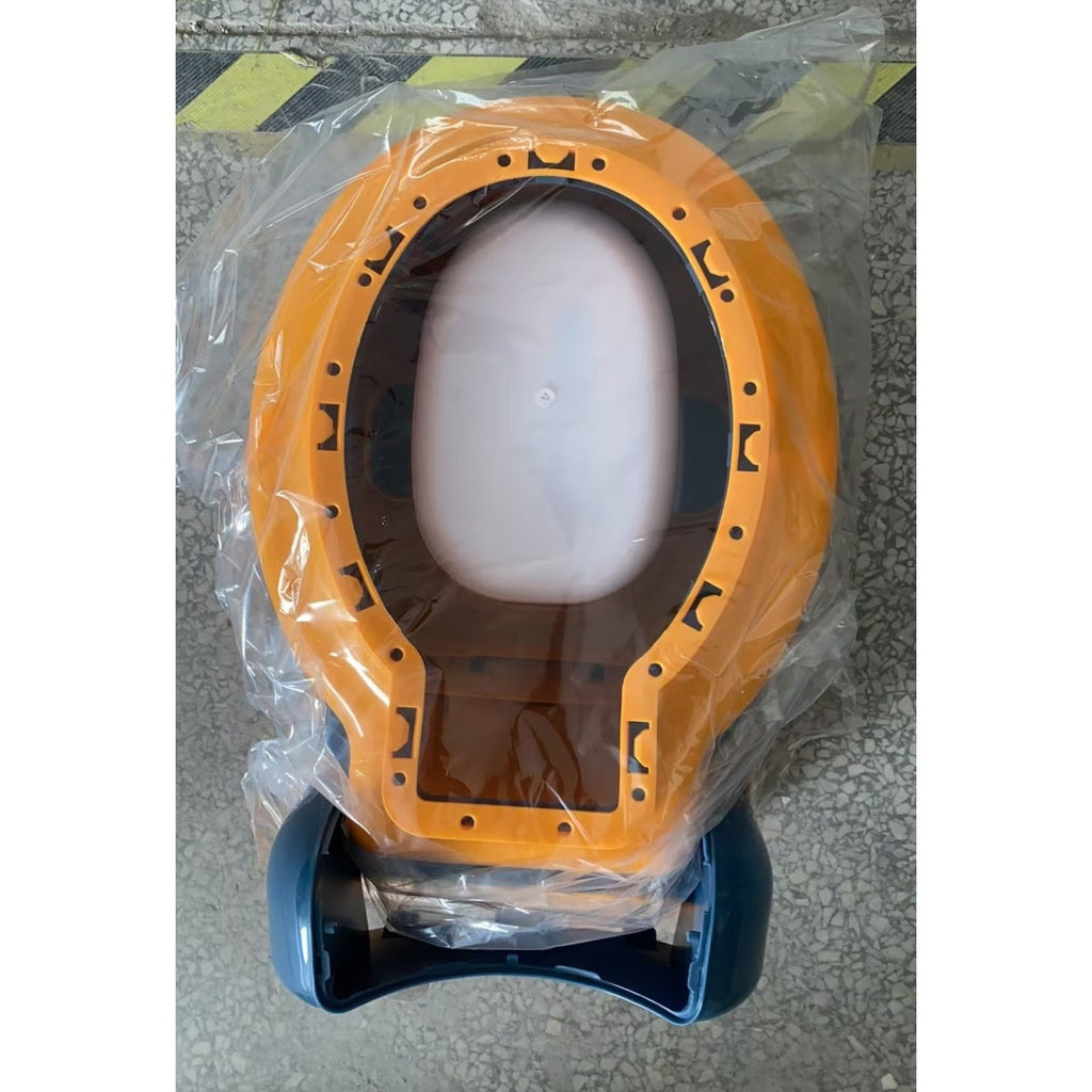 Olita Bebelusi, pentru Copii 1 - 8 Ani, Model Toaleta Adulti, Colac Moale PVC, Compartiment Detasabil, Cutie Depozitare Hartie, 34 x 32 x 19 cm, Albastru/Portocaliu
