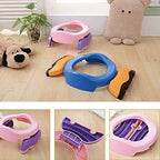 Olita Portabila 2 in 1, Olita + Capac de Toaleta, din Plastic, Diametru 21 cm, Roz