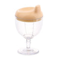 Pahar din Plastic Transparent cu Picior, pentru Copii, 14 x 7.7 cm, cu Cioc Antiscurgere, + 3 Ani, Fara Maner, Galben