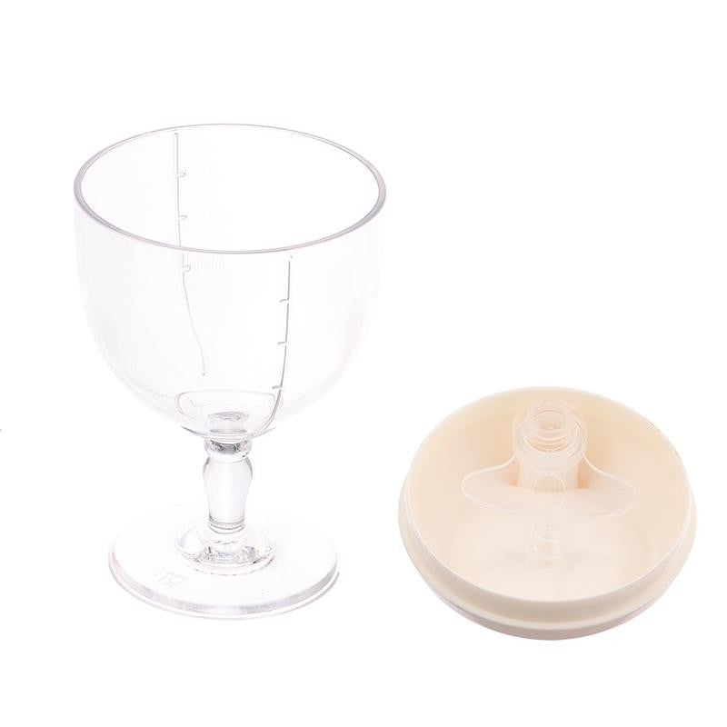 Pahar din Plastic Transparent cu Picior, pentru Copii, 14 x 7.7 cm, cu Cioc Antiscurgere, + 3 Ani, Fara Maner, Galben