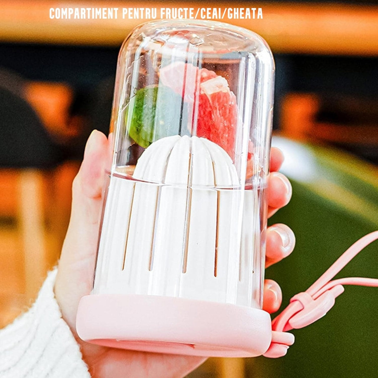 Pahar din silicon, cu capac si pai, pentru copii, anti-cadere, 500ml, Roz