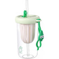 Pahar din silicon, cu capac si pai, pentru copii, anti-cadere, 500ml, Verde