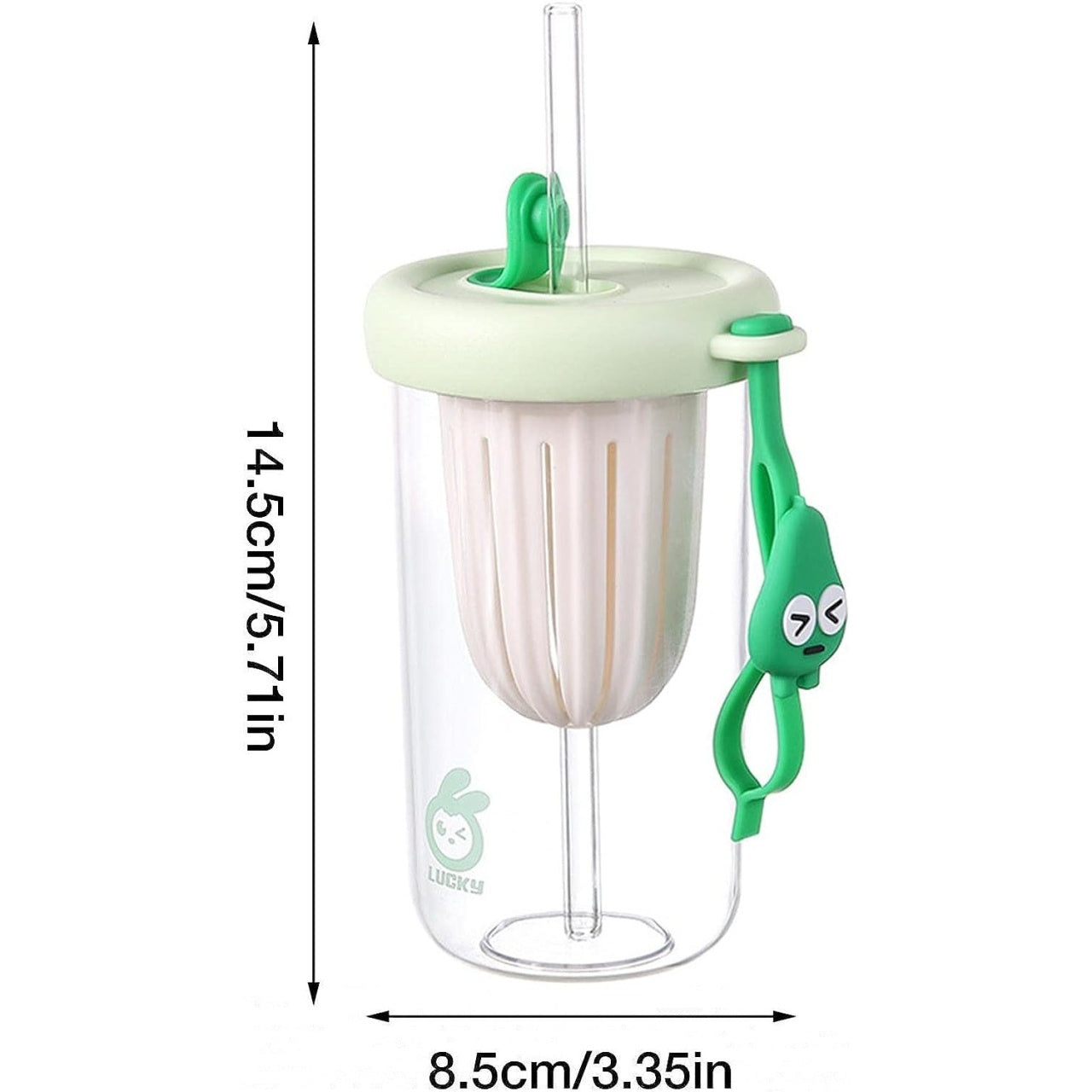 Pahar din silicon, cu capac si pai, pentru copii, anti-cadere, 500ml, Verde