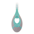 Periuta de dinti Akuku First brush bebelusi si copii, maner silicon, recomandat pentru 0-2 ani, turcoaz/gri
