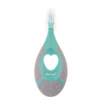 Periuta de dinti Akuku First brush bebelusi si copii, maner silicon, recomandat pentru 0-2 ani, turcoaz/gri