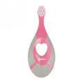 Periuta de dinti Akuku First brush bebelusi si copii, maner silicon, recomandat pentru 0-2 ani, roz/gri