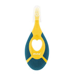 Periuta de dinti Akuku First brush bebelusi si copii, maner silicon, recomandat pentru 0-2 ani, verde/galben
