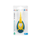 Periuta de dinti Akuku First brush bebelusi si copii, maner silicon, recomandat pentru 0-2 ani, verde/galben