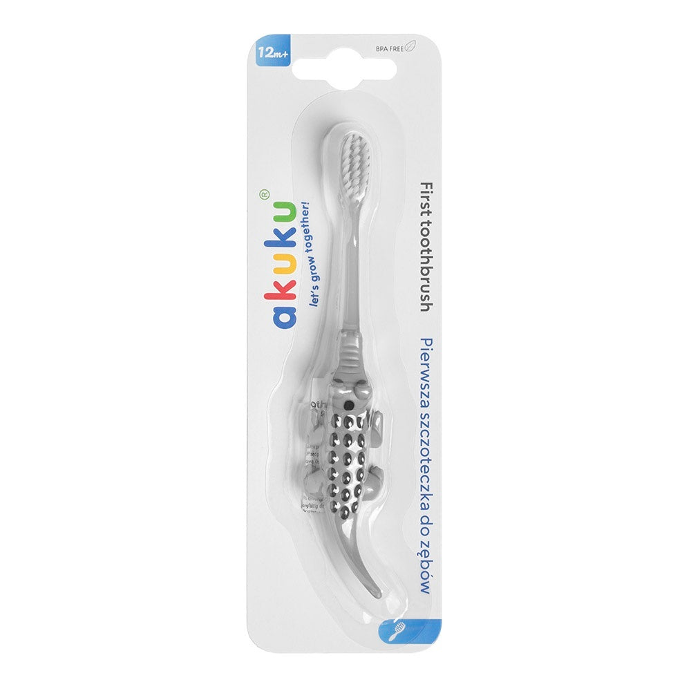 Periuta de dinti pentru copii Akuku Crocodile,Gri,12m+