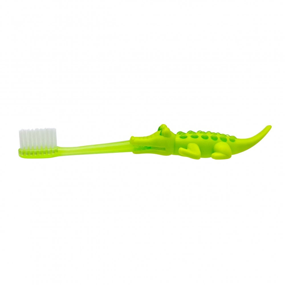 Periuta de dinti pentru copii Akuku Crocodile, Verde, 12m+