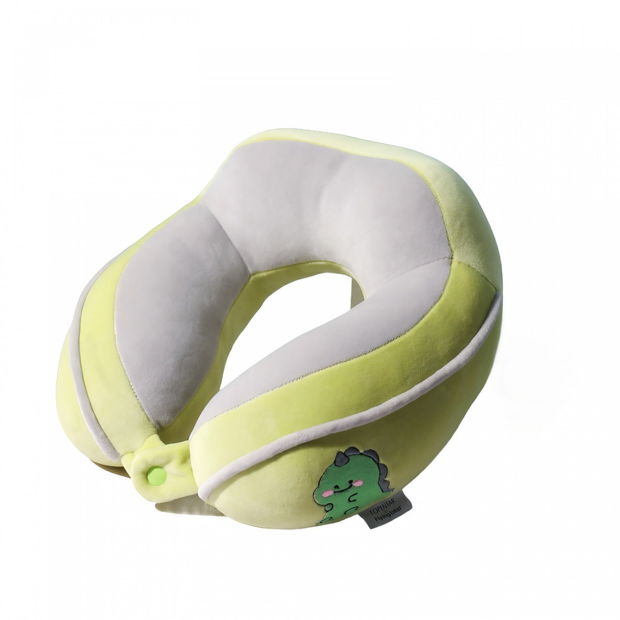 Perna de Calatorie, Pentru Gat si Cap, Umplutura din Bumbac, 28x28x10 cm, cu Model Brodat Crocodil Verde
