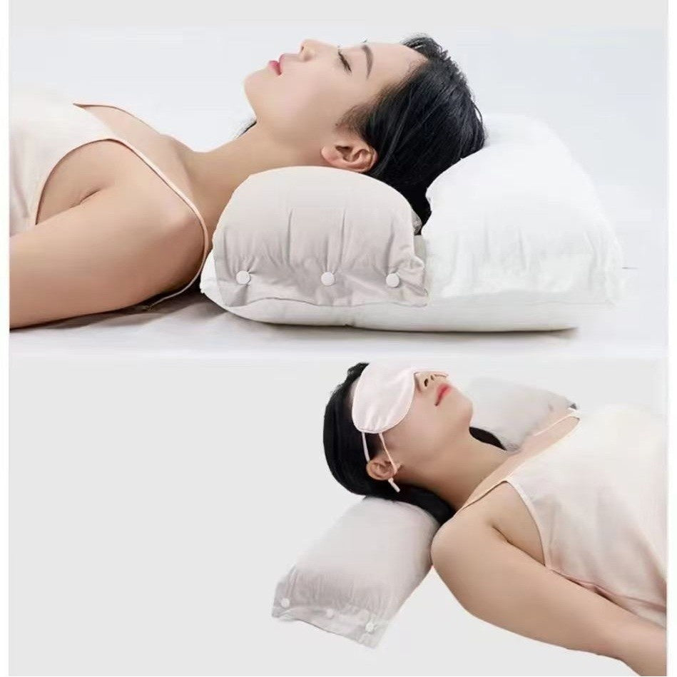 Perna Ortopedica 3 in 1, Strat Dublu, Protectie Cervicala, pentru Adulti, 45 x 70 cm, Gri