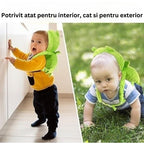 Perna tip Rucsac pentru Protectia Capului, Tetiera tip Broscuta, pentru Bebelusi, Verde