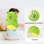 Perna tip Rucsac pentru Protectia Capului, Tetiera tip Broscuta, pentru Bebelusi, Verde