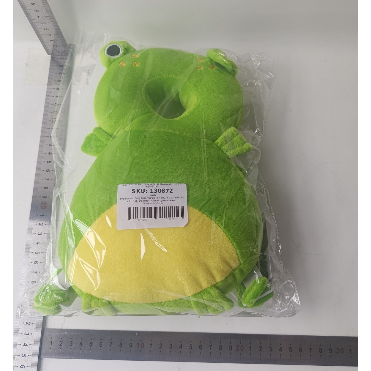 Perna tip Rucsac pentru Protectia Capului, Tetiera tip Broscuta, pentru Bebelusi, Verde