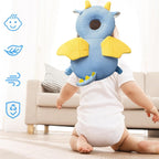 Perna tip Rucsac pentru Protectia Capului, Tetiera tip Dragon, pentru Bebelusi, Design tip Plasa, Albastru