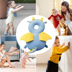Perna tip Rucsac pentru Protectia Capului, Tetiera tip Dragon, pentru Bebelusi, Design tip Plasa, Albastru