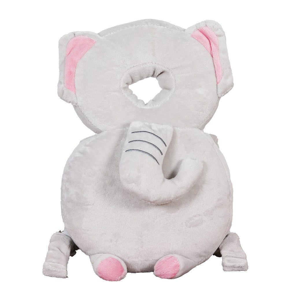 Perna tip Rucsac pentru Protectia Capului, Tetiera tip Elefant de Plus, pentru Bebelusi, Gri