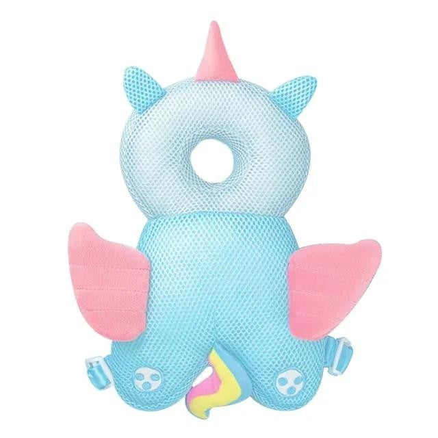 Perna tip Rucsac pentru Protectia Capului, Tetiera tip Unicorn, pentru Bebelusi, Albastru