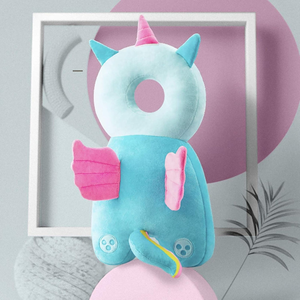 Perna tip Rucsac pentru Protectia Capului, Tetiera tip Unicorn, pentru Bebelusi, Albastru