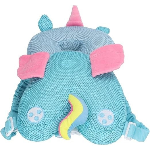 Perna tip Rucsac pentru Protectia Capului, Tetiera tip Unicorn, pentru Bebelusi, Albastru