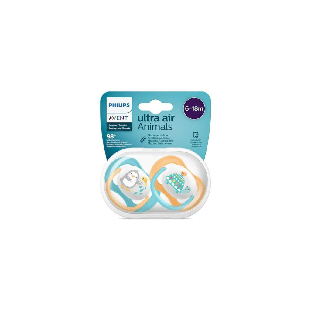 Philips Avent Suzete Ultra Air, 6-18 luni, albastru si galben SCF080/07