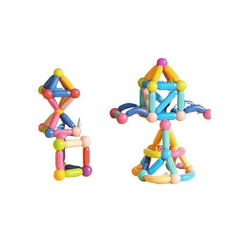 Piese Magnetice pentru Copii, Set din 162 de Piese de diferite Culori, Multicolor
