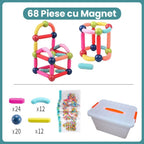 Piese Magnetice pentru Copii, Set din 68 de Piese de diferite Culori, Multicolor