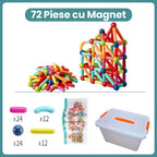 Piese Magnetice pentru Copii, Set din 72 de Piese de diferite Culori, Multicolor