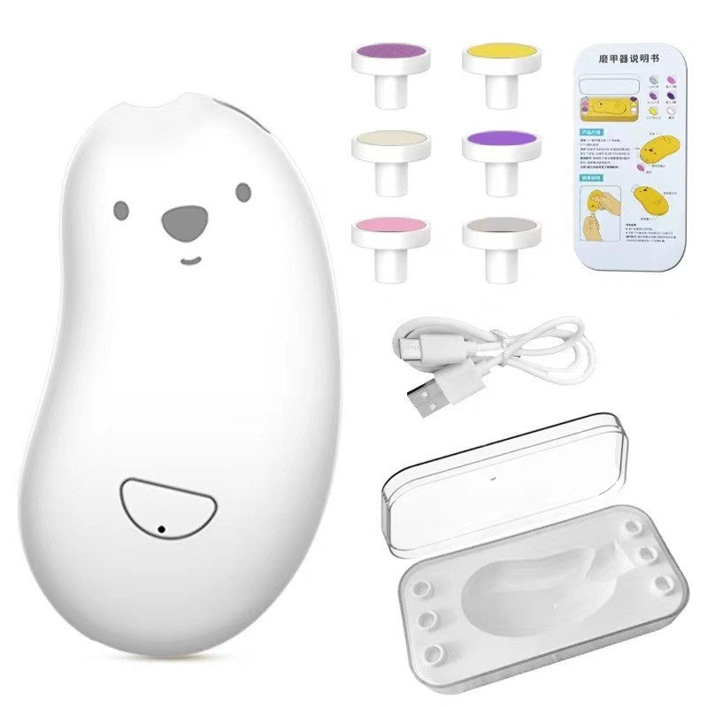 Pila Electrica, pentru Bebelusi si Adulti, din ABS, Incarcare USB, 6 Accesorii, cu Lumina Led, 8.8 x 4.9 cm, Alb