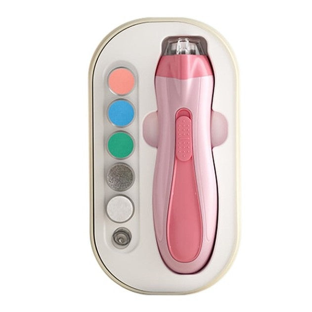 Pila Electrica, pentru Copii si Bebelusi, din ABS, 6 Accesorii, cu Lumina LED, 9.5 x 6 x 17 cm, Roz