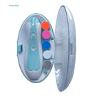 Pila Electrica Unghii pentru Bebelusi, 6 Piese, 15 x 4.5 x 3 cm, Silentios, 0-3 Ani, 4 Trepte de Viteza, Albastru