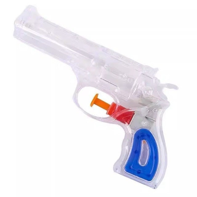 Pistol cu Apa, pentru Copii, din Plastic, 16 x 5 x 2 cm, Transparent/Albastru