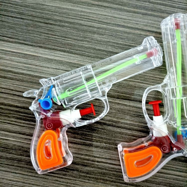 Pistol cu Apa, pentru Copii, din Plastic, 16 x 5 x 2 cm, Transparent/Portocaliu