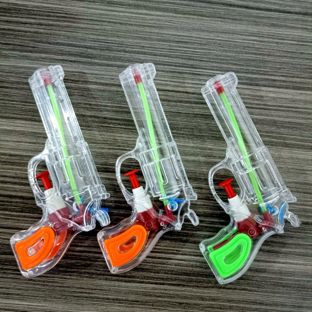 Pistol cu Apa, pentru Copii, din Plastic, 16 x 5 x 2 cm, Transparent/Portocaliu