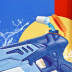 Pistol cu Apa pentru Copii, Rezervor 300ml, Maner de Transport, Pentru Piscina/Plaja, Lungime 31.5 cm, Jucarie Distractiva, 3ani+, Albastru/Alb