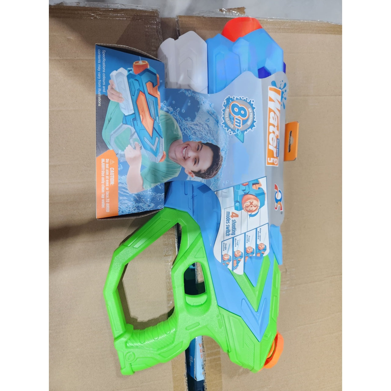 Pistol cu Apa pentru Copii, Rezervor 900ml, Raza de Actiune 8m, 6ani+, 4 Duze, Verde