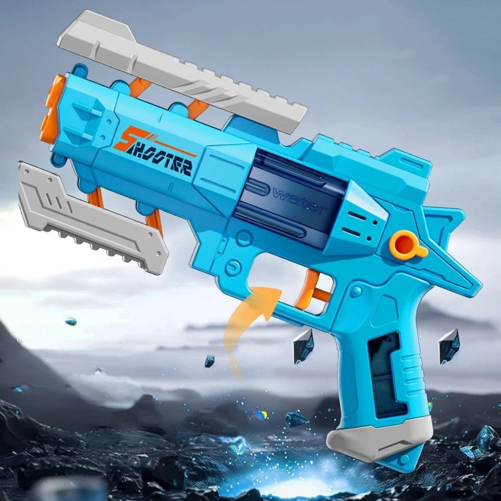 Pistol Manual cu Apa, Jucarie Pistol cu Apa, Design Nou S-Shooter Atractiv, 23 x 14.5 cm, Albastru