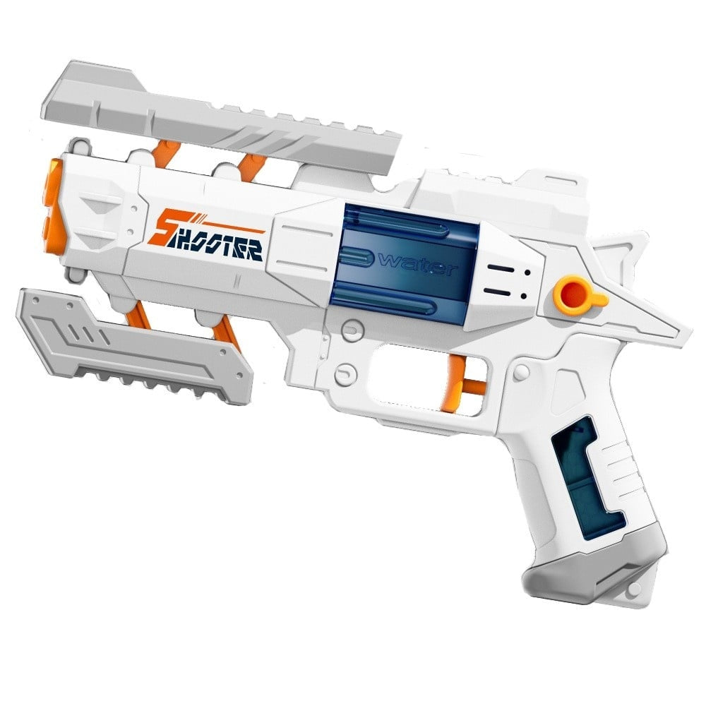 Pistol Manual cu Apa, Jucarie Pistol cu Apa, Design Nou S-Shooter Atractiv, 23 x 14.5 cm, Alb