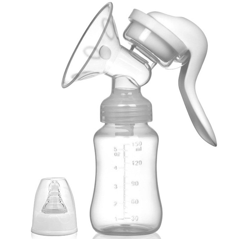 Pompa de San Manuala Multifunctionala, Portabila, cu Tetina pentru Biberon, Anti-Scurgere, Anti-Reflux, 18.5x6 cm, 150 mL, Silicon, Recipient