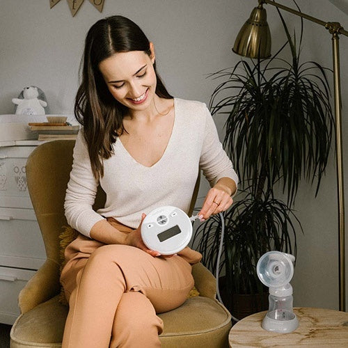 Pompa electrica san BabyOno Nurse Pro, Cu afisaj LCD, Cu 2 faze si 10 niveluri de aspiratie, 0 luni+, Grey